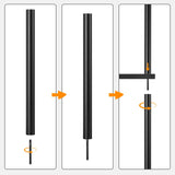 HOOBRO DIY Ladder Shelf, 6-Tier Wooden Wall Mounted Bookshelf, Narrow Bookcase, Display Shelf, Storage Rack, Plant Stand, for Living Room, Bedroom, Study, Balcony, Black BB651CJ01 HOOBRO