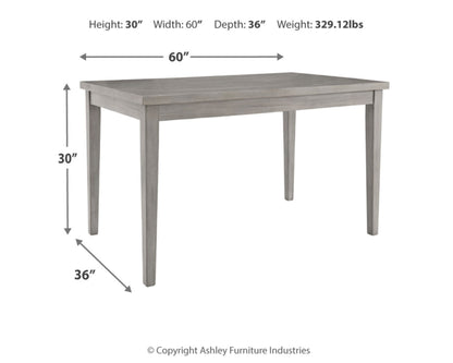 Signature Design by Ashley Parellen Modern Farmhouse Rectangular Dining Room Table, Gray - WoodArtSupply