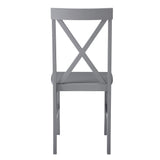 Walker Edison 4 Person Modern Farmhouse Wood Small Dining Table Dining Room Kitchen Table Set Dining 4 X Chairs Set, 48 Inch, White and Grey Walker Edison