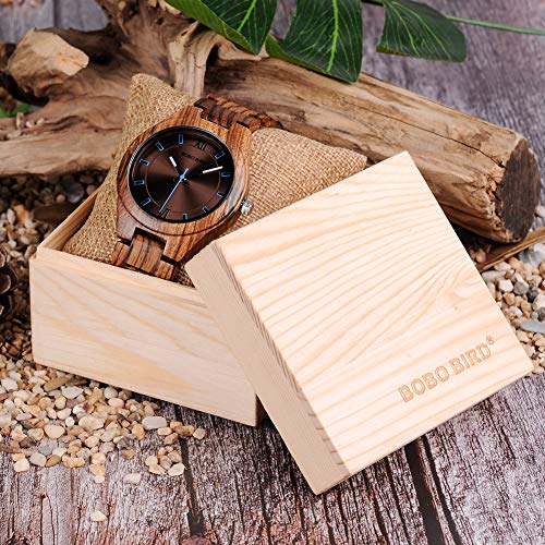 BOBO BIRD Special Design Mens Wooden Watches Sport Quartz Timepieces (Brown face) BOBO BIRD
