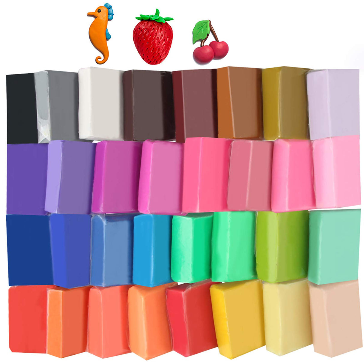 Super Valuable 32 Colors Small Block Polymer Clay Set Oven Bake Clay, Tomorotec Non-Toxic Molding DIY Baking for Kids, Artists (Softer) Tomorotec