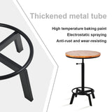 BOKKOLIK Height Adjustable Vintage Industrial Bar Table with 360° Swivel Wooden Top BOKKOLIK