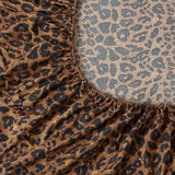 LifeTB Leopard Cheetah Printed King Sheets Set, Cooling Soft Microfiber Brown Leopard Bedding Sheets with 16" Deep Pocket, 4 Piece Vintage Animal Cheetah Pattern King Size Bed Sheets & Pillowcases LifeTB