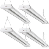 OOOLED 4FT Linkable LED Shop Light for Garages, 42W 4800LM 5000K Daylight White LED Shop Lights, LED Ceiling Light, with Pull Chain (ON/Off), Linear Worklight Fixture with Plug, 4 Pack OOOLED