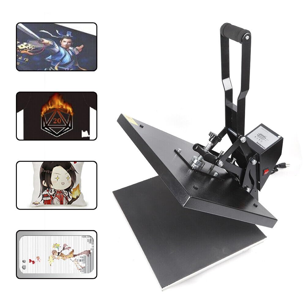 16‘ x 24’ Automatic Heat Press Clamshell Thermal Sublimation Printer for T-Shirts, for Pillowcases, Fabric Puzzles Photos, Metal Rocks, Digital Displays, T-Shirt DIY HP480 1400W TANAUT