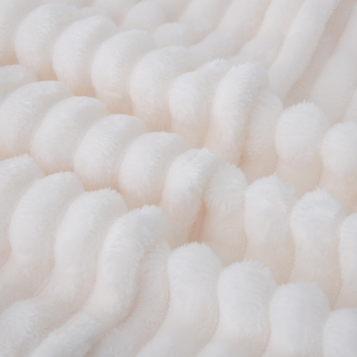 Linecooo Cream White Fleece Throw Blanket 50”×60” for Couch Sofa Bed,Super Soft Cozy Plush Microfiber Flannel Blanket with Stripes Design Lightweight for Adults,Woman,Girls Linecooo