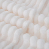 Linecooo Cream White Fleece Throw Blanket 50”×60” for Couch Sofa Bed,Super Soft Cozy Plush Microfiber Flannel Blanket with Stripes Design Lightweight for Adults,Woman,Girls Linecooo