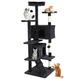 Cat Tree 70 Inches Cat Tower for Indoor Cats Multi-Level Cat Condo with Litter Box Enclosure,Scratching Posts for Indoor Cats (Dark Gray) XXkseh
