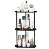 Jesginboo 3 Tier Bathroom Counter Organizer, Vanity Organizer Corner Shelf, Skincare, Makeup Countertop Organizers, Kitchen, Bathroom Counter Storage, Black Jesginboo