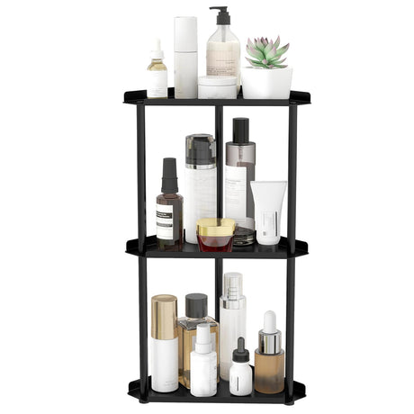 Jesginboo 3 Tier Bathroom Counter Organizer, Vanity Organizer Corner Shelf, Skincare, Makeup Countertop Organizers, Kitchen, Bathroom Counter Storage, Black Jesginboo