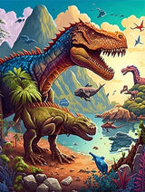 Dinosaur Diamond Painting Kits for Adults Beginner, DIY Diamond Paintings with Diamonds Picture Gem Art Crafts for Adult Decor 12x16 inch Noche