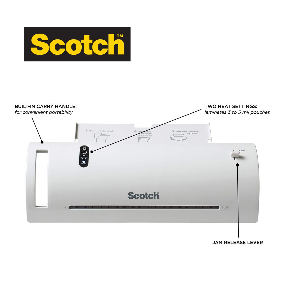 Scotch Thermal Laminator Machine, 5 Minute Warm-up, 9" Input, for Laminating Sheets Up to 5-Mil Thick Scotch