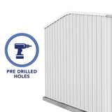 Absco Premier Storage Sheds, 10'x10' Metal Garage, DIY Backyard Shed, Utility Tool Storage, Weather & Wind Resistant Aluminum Panels & Steel Frame, Maintenance-Free, 12 Year Warranty, Surfmist White ABSCO