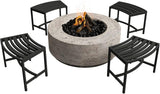 Mingyall Heavy Duty Curved Fire Pit Bench Set of 4, Metal Outside Seating, Outdoor Steel Backless Benches for Garden, Patio, Porch, Backyard, Plant Stand Mingyall