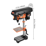 VEVOR 12 in Benchtop Drill Press, 5 Amp 120V, Variable Speed Cast Iron Bench Drill Press, 12 in Swing Distance 0-45° Tiltling Worktable with Laser Work Light, Tabletop Drilling Machine for Wood Metal VEVOR