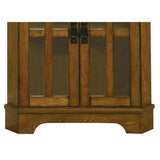 BOWERY HILL 4 Shelf Corner Curio Cabinet in Golden Brown BOWERY HILL