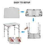 RedSwing Small Folding Table Portable 2 Feet, Small Foldable Table Adjustable Height, Lightweight Aluminum Camping Table, 15.7 in x 23.6 in x 19 in RedSwing