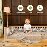 Montessori Front Open Floor Bed For Babies and Childs | Pine Wood Natural Solid Frame Bed With Wooden Slats | Sturdy Design Floor Bed Frame For Girls And Boys (Crib, Height : 19 Inches) wood and montessori