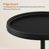 HOOBRO Nesting Coffee Table Set of 2, Small Round Coffee Table Set with Wooden Pedestal, Modern Circle Accent Side Tables for Living Room, Center, Black BB170BZ01 HOOBRO