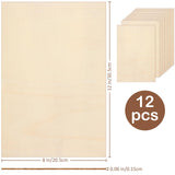 Blisstime 12 Pack 1/16 Basswood Sheets 8 x 12 Inch, 1.5mm Thin Plywood Sheets Balsa Wood Squares for Crafts, Unfinished Wood Blanks for Laser Cutting, Engraving, Wood Burning, Painting Blisstime