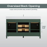 DELUXE LIVING 60 Inch Bathroom Vanity with Sink, Single Sink Bathroom Vanity with Adjustable Feets, Modern Bathroom Storage Cabinet with Soft Closing Doors & Dovetail Drawers, Green DELUXE LIVING