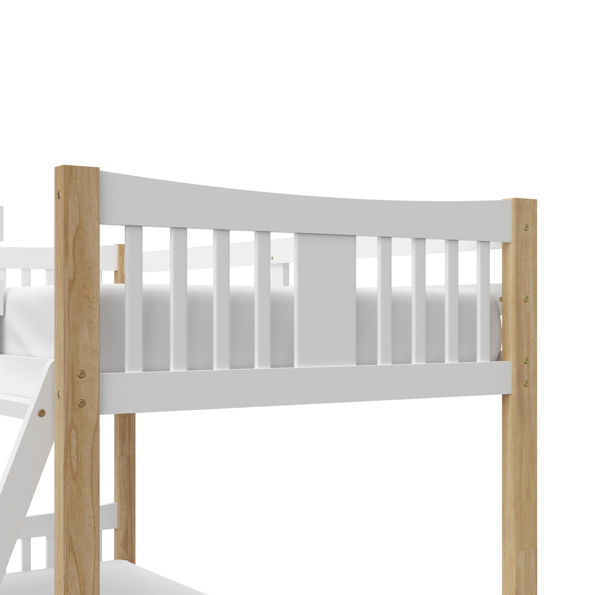 Storkcraft Caribou Bunk Bed Twin Over Twin Bunk Bed (White with Natural) - GREENGUARD Gold Certified, Converts to 2 Individual Beds STORKCRAFT