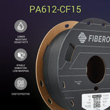 Polymaker Fiberon PA612-CF Carbon Fiber Nylon Filament 1.75mm Black 0.5kg, Fiberon PA612-CF Strong & Low Moisture Sensitive Nylon 1.75mm 3D Printing Filament POLYMAKER