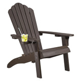 Cecarol Normal Size Adirondack Chair Plastic, Outdoor Fire Pit Chair with Cup Holder, Adirondack Patio Chair Weather Resistant for Outside, Porch, Lawn, Garden- AC01S, Coffee Cecarol