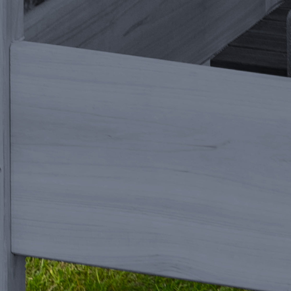 Outsunny 34"x34"x28" Raised Garden Bed, 2-Tier Elevated Wood Planter Box for Backyard, Patio to Grow Vegetables, Herbs, and Flowers, Gray Outsunny