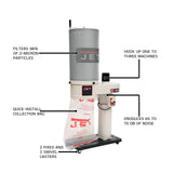 JET DC-650CK Dust Collector, 2-Micron Canister Filter, 1 HP, 1Ph 115/230V (708642CK) Jet