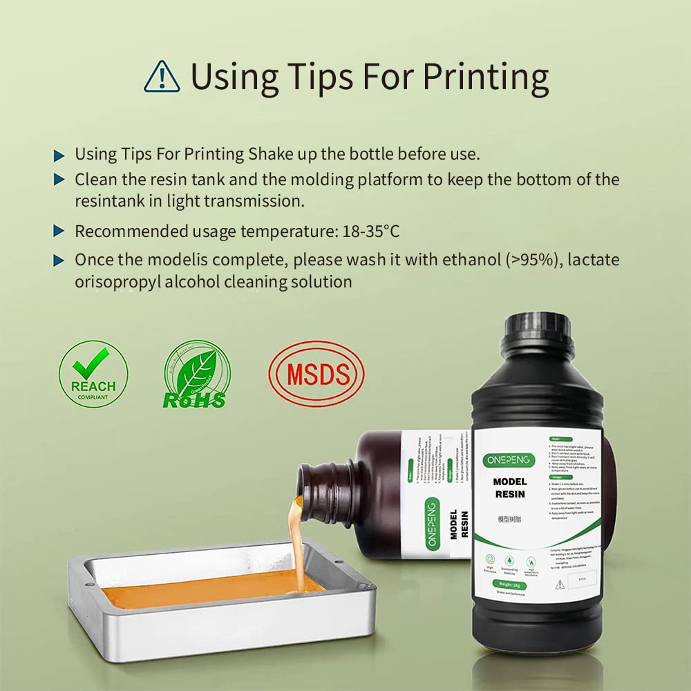 3D Printer Resin,Resin 3D Printer 1Kg with Low Odor,High Precision,Quick Curing 3D Resin for 4 8K DLP/LCD 3D Printing (Orange) ApexMaker