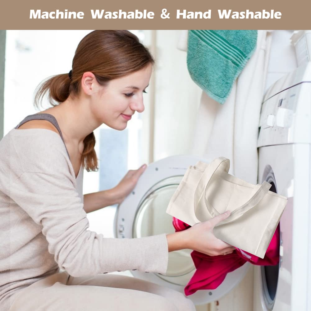 YOUKE OLA 20 Pack Sublimation Canvas Tote Bags Bulk Reusable Blank Large Canvas Tote Bags Washable Polyester Grocery Bags for Decorating and DIY Crafting 15x20 Inch, White YOUKE OLA