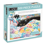 LANG Grandma's Quilt Cat 500 Piece Jigsaw Puzzle Lang