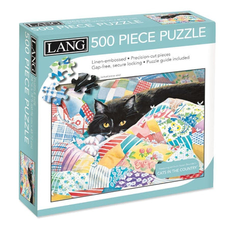 LANG Grandma's Quilt Cat 500 Piece Jigsaw Puzzle Lang