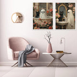 Mrnsiet 3 Pack Ghost Paint by Numbers Kit for Adults, Halloween Ghost Adult Paint by Number Kits on Canvas, Acrylic Bathroom Easy Paint by Numbers for Gift Home Decor 12x16 Inch Mrnsiet