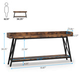 Tribesigns 70.9 inch Extra Long Console Table Behind Couch, Rustic Industrial Sofa Table for Living Room, Narrow Entryway Hallway Long Bar Table Tribesigns