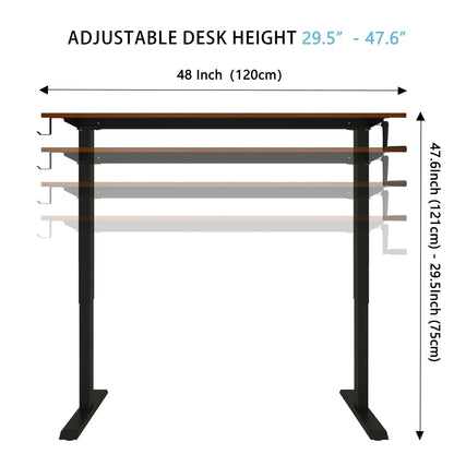 Win Up Time Manual Standing Desk Adjustable Height- Crank Mobile Standing Desk 55 x 24 Inches Sit Stand Desk Frame & Top, Stand Up Desk on Wheels, Computer Desk Black Frame & Black