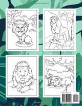 Lion Coloring Book for Kids: Amazing Lions Designs for Children, Boys and Girls Ages 4-8 Majosta