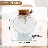 COSOWO Memorial Bottle for Pet Hair, Dogs & Cats Fur Memorial Glass Keepsake with 2 Silver Accessories, Pet Memorial Urn, Heart Shape COSOWO