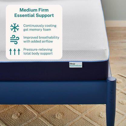 Sleep Innovations Marley 12 Inch Cooling Gel Memory Foam Mattress, King Size, Bed in a Box, Medium Firm Support