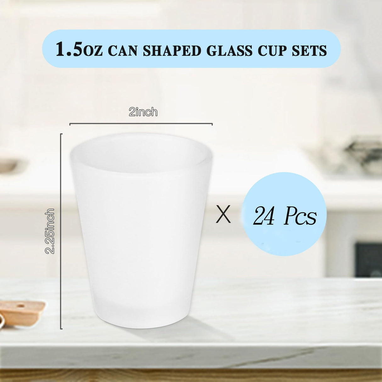 sweet grain Sublimation Frosted Shot Glasses with Heavy Base 1.5oz The Sublimation Blanks Shot Glass for Whiskey, Tequila, Vodka (24 Pack) sweet grain