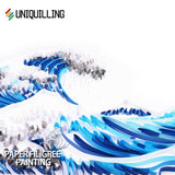 Uniquilling Quilling Kit Paper Quilling Kit for Adults Beginner, Handmade DIY Craft Quilling Paper Filigree Painting Kit Tools, Room Wall Art Decor Gifts, 16 * 20-inch Great Wave Off Kanagawa (Basic) Uniquilling