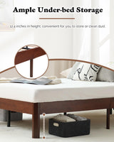 14 inch Sturdy Heavy Duty Wood Bed Frames with Wooden Slats, Full Size Platform Bed Frame, Natural Classic Design, Easy Set Up, No Box Spring Needed, Storage Space Under-Bed (Full) Generic