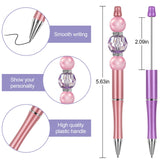 Joyberg 15 PCS Beadable Pens, Beadable Pens Bulk Colored Plastic, Black Ink Beaded Pens Creative Diy Pen, Bend Pens for Make Gifts for Children and Students, Office School Supplies Joyberg