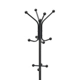 Hoctieon Coat Rack Freestanding,Entryway Hanger Stand,Umbrella Holder,Hall Tree With 12 Hooks, Floor Standing Metal Tree Stand, Black Hoctieon