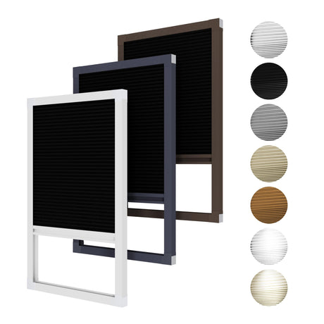 Hoeflife Cellular Shades Cordless Blackout, Skylight Blinds for Windows Roof Window Shades for Home, Room Darkening Honeycomb Blinds for Doors - Custom Cut to Size(Blackout, Black) hoeflife