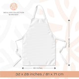 White Classic White Aprons for Adults - Commercial Chef Apron, Kitchen Aprons for Men and Women without Pockets, Sublimation Aprons, Plain Bib Artist Aprons Set - 2 Pack White Classic