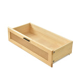 Better Home Products Pine Wood Closet with Rattan Doors and 2-Drawers in Natural Better Home Products