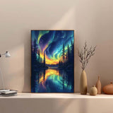 MBYAUYN Diamond Art Kits for Adults Aurora Lake, Diamond Painting Kit DIY, Full Drill Diamond Painting Kit, Dimond Art Paintings 5D for Home Wall Decor 12 X 16 Inch MBYAUYN