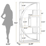 Tribesigns Bookshelf, Modern 5-Tier Etagere Bookcase, 70.8 inch Tall Bookshelf with 8 Open Storage Shelf, Book Shelf Display Tack Shelving Unit for Home Office Living Room, White Tribesigns